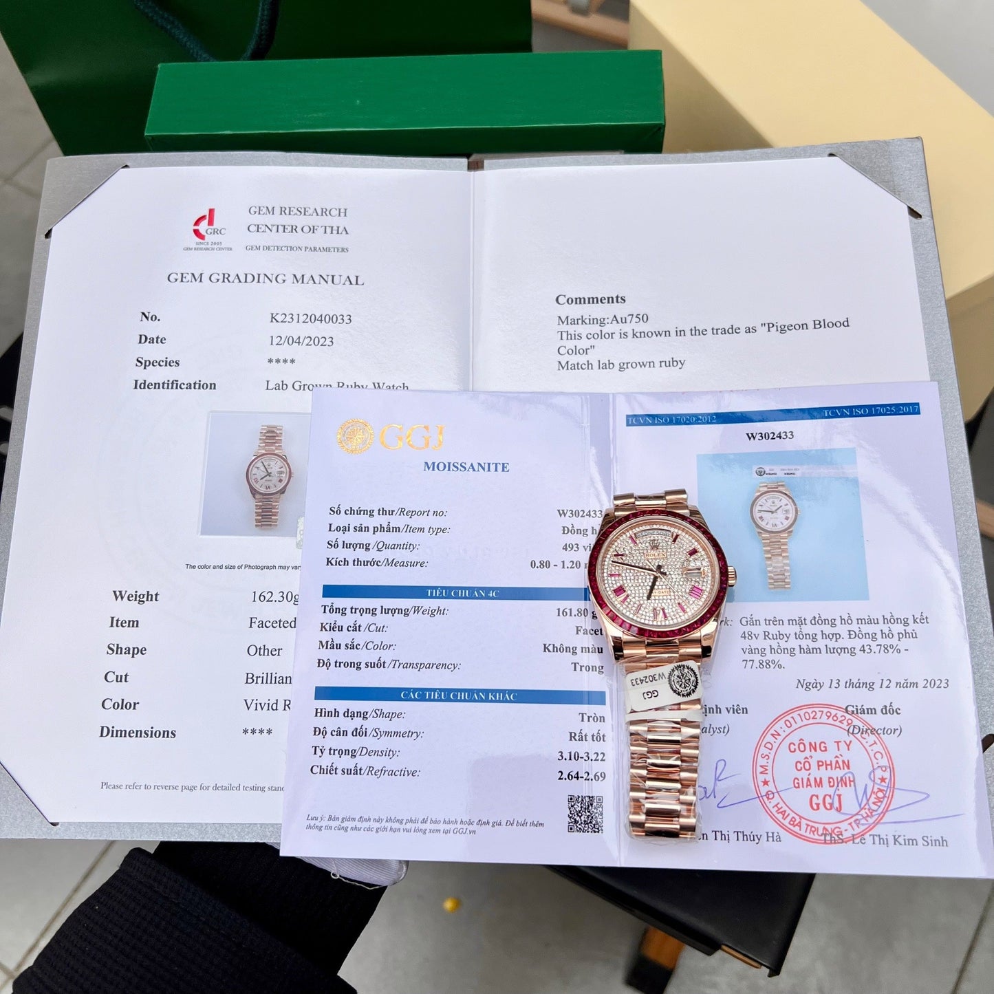 Rolex Day Date 228398 DRRP 1:1 edizione migliore Custom Rosa Oro 18k and ruby saphire Diamond Pave