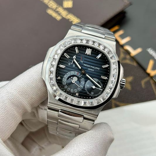 Patek Philippe Nautilus 5712/1R-001 1:1 edizione migliore GR Fabbrica quadrante blu and Stone