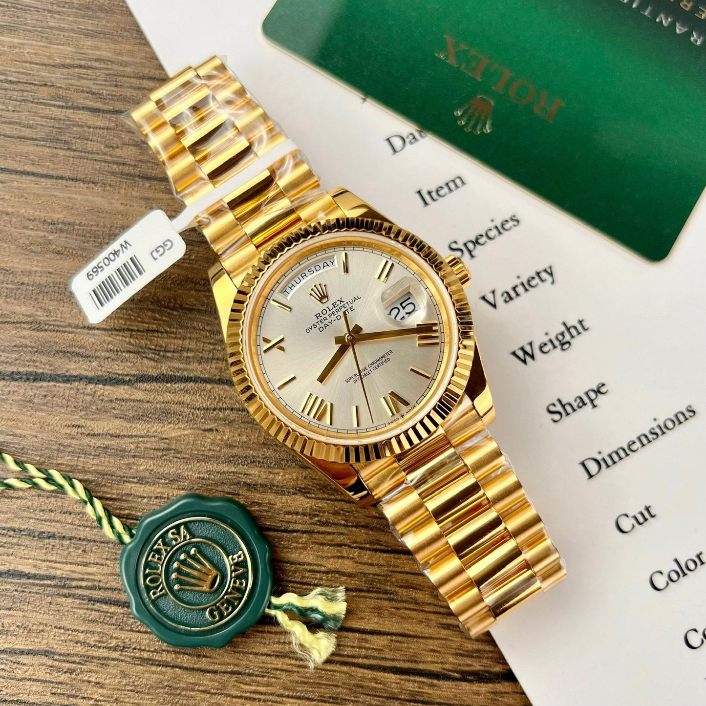 Rolex Day Date 228238 40MM 1:1 edizione migliore 18k Yellow Oro Argento Roman quadrante GM Fabbrica Counterweight Versione