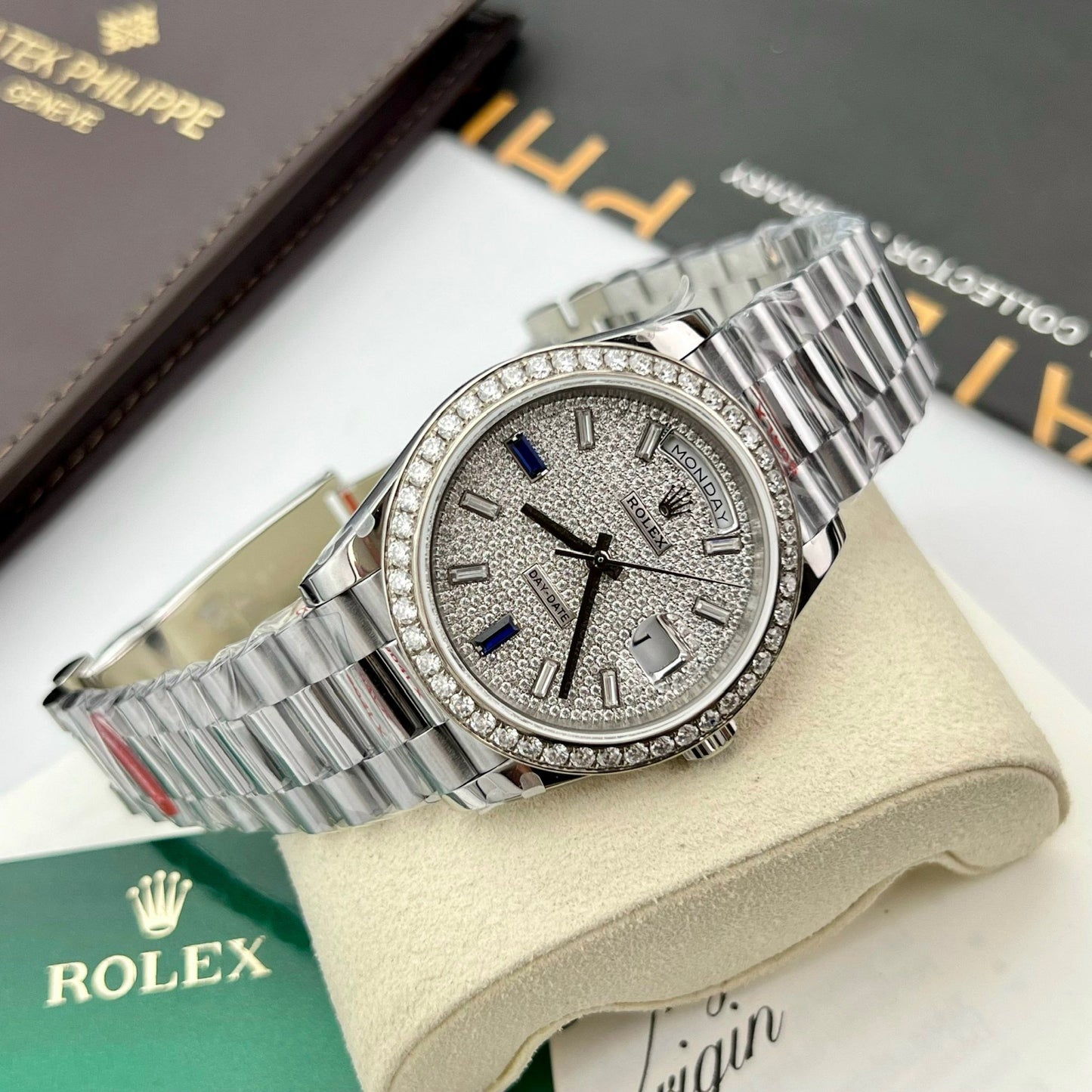 Rolex Day Date 40 228349RBR lunetta Diamonds quadrante 1:1 edizione migliore  Counterweight Versione