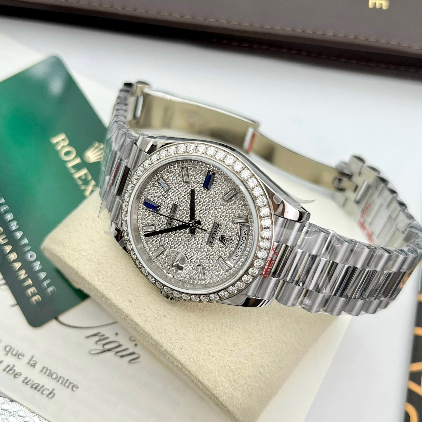Rolex Day Date 40 228349RBR lunetta Diamonds quadrante 1:1 edizione migliore  Counterweight Versione
