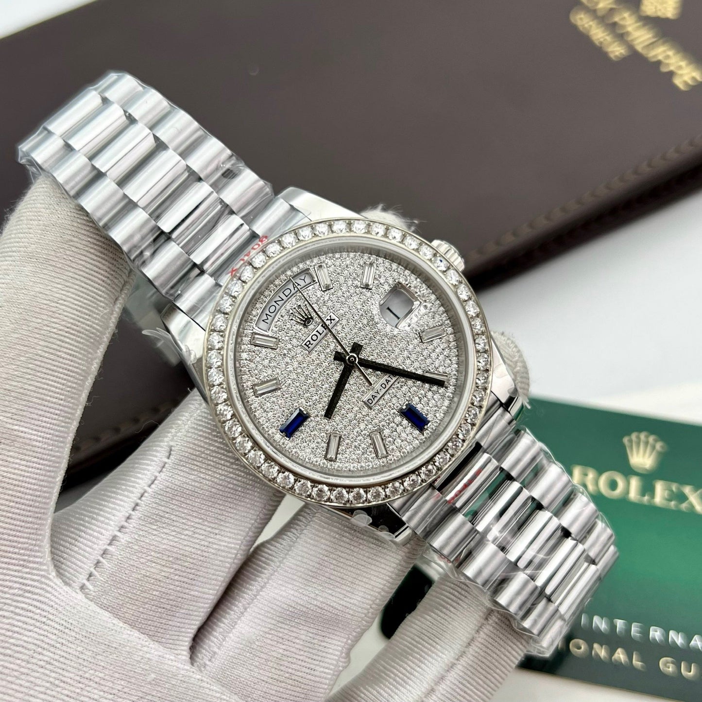 Rolex Day Date 40 228349RBR lunetta Diamonds quadrante 1:1 edizione migliore  Counterweight Versione