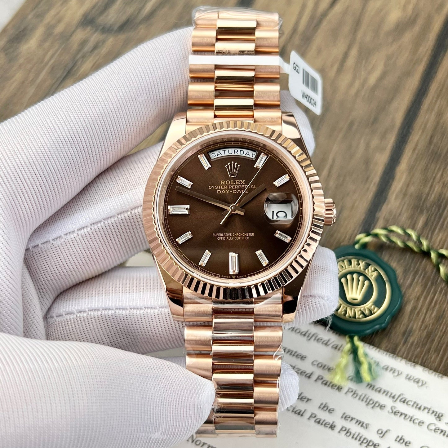 Rolex Day Date M228235-0003 18k Oro plated 1:1 edizione migliore GM Fabbrica V2 Chocolate quadrante Counterweight Versione