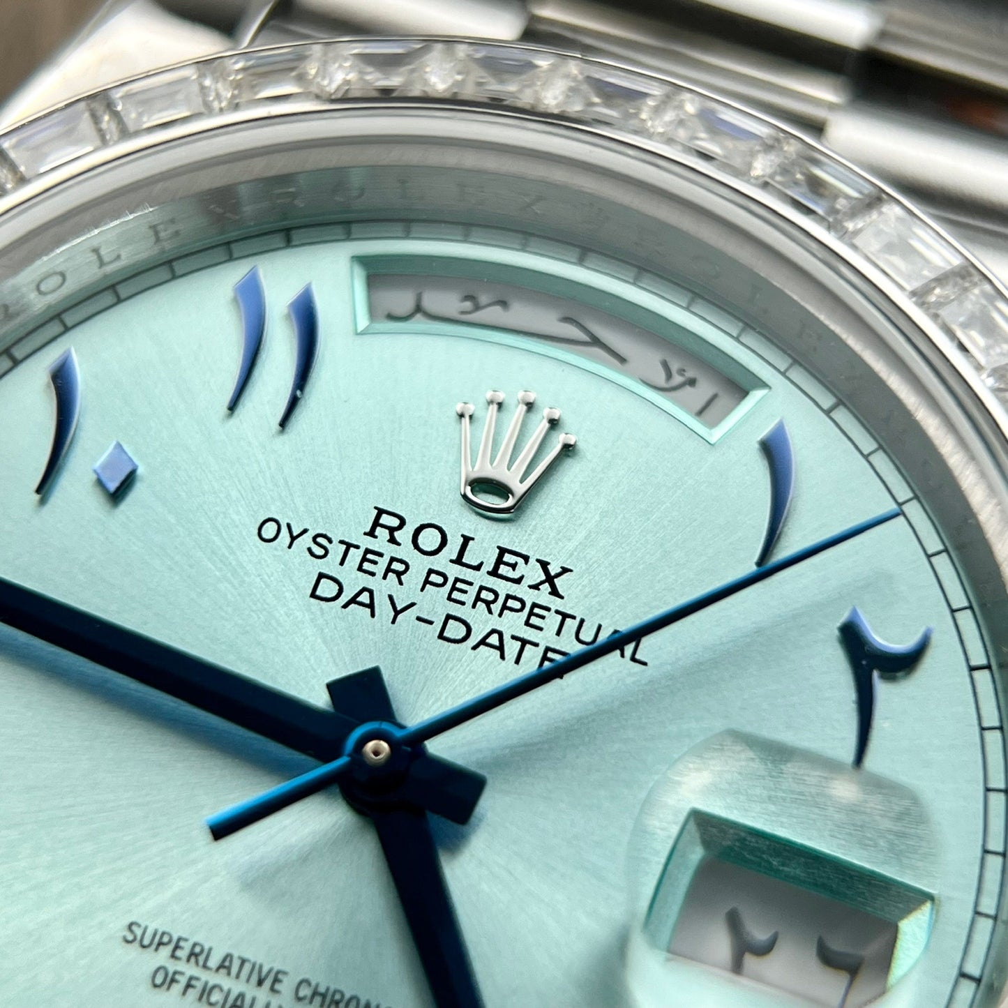 Rolex Day Date 40 - 228206 Arabic quadrante Best 1:1 Edizione GM Fabbrica V3 Moissanite baguetta