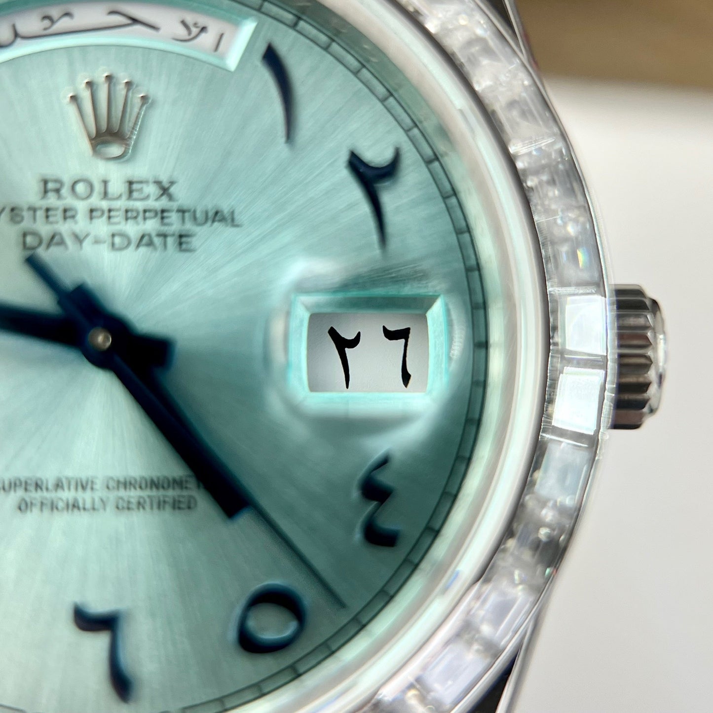Rolex Day Date 40 - 228206 Arabic quadrante Best 1:1 Edizione GM Fabbrica V3 Moissanite baguetta