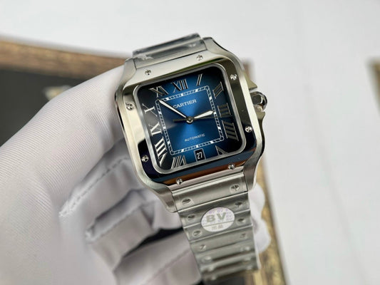 Cartier De Santos WSSA0013 2018 BV Fabbrica 1:1 edizione migliore quadrante blu newest Versione