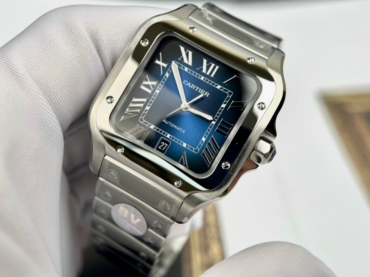 Cartier De Santos WSSA0013 2018 BV Fabbrica 1:1 edizione migliore quadrante blu newest Versione