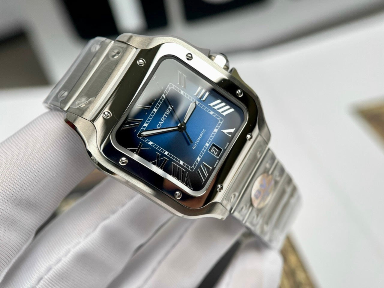 Cartier De Santos WSSA0013 2018 BV Fabbrica 1:1 edizione migliore quadrante blu newest Versione