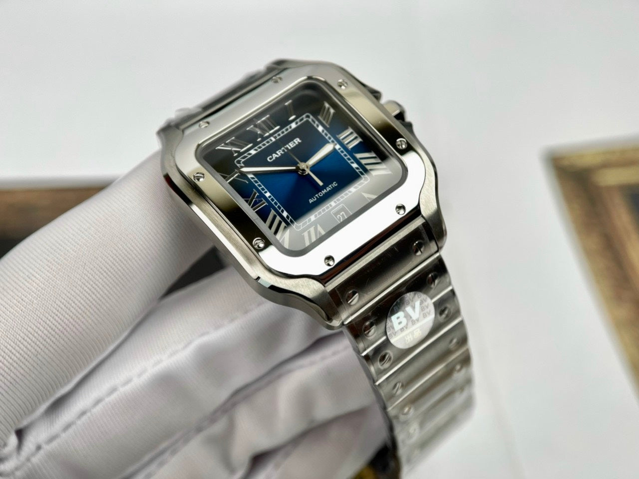 Cartier De Santos WSSA0013 2018 BV Fabbrica 1:1 edizione migliore quadrante blu newest Versione