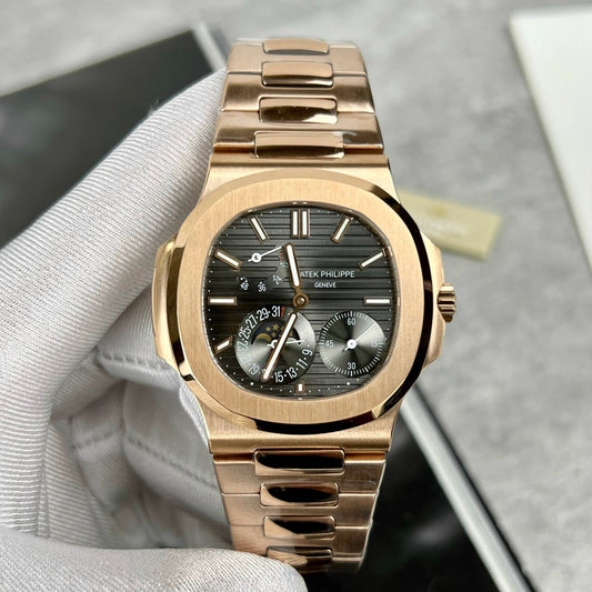 Patek Philippe Nautilus 5712/1R-001 1:1 edizione migliore GR Fabbrica Grigio quadrante Rosa Oro