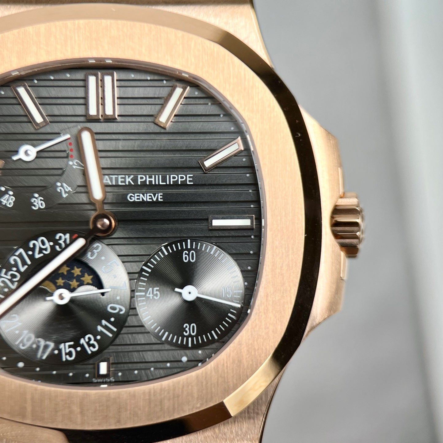 Patek Philippe Nautilus 5712/1R-001 1:1 edizione migliore GR Fabbrica Grigio quadrante Rosa Oro