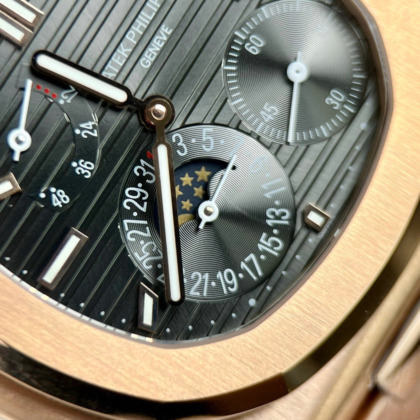 Patek Philippe Nautilus 5712/1R-001 1:1 edizione migliore GR Fabbrica Grigio quadrante Rosa Oro