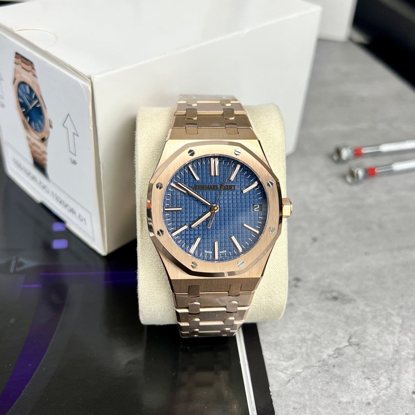 Audemars Piguet Royal Oak 15510 1:1 edizione migliore APS Fabbrica quadrante blu Rosa Oro