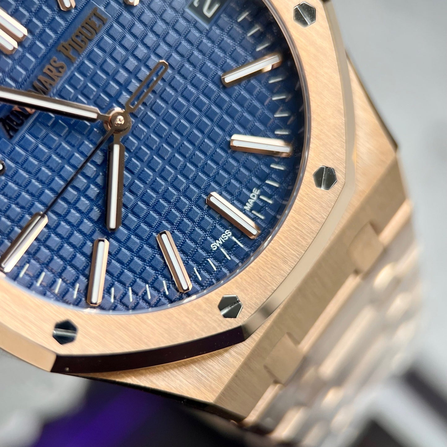 Audemars Piguet Royal Oak 15510 1:1 edizione migliore APS Fabbrica quadrante blu Rosa Oro