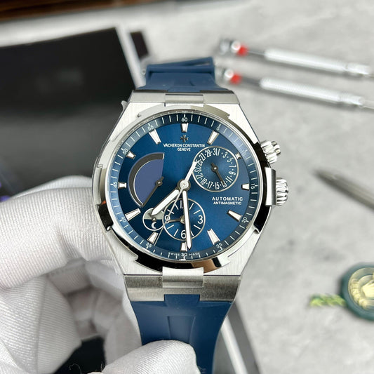 Vacheron Constantin Overseas 47450/000W-9511 TWA Fabbrica 1:1 Best Edition Blue Dial Rubber cinturino