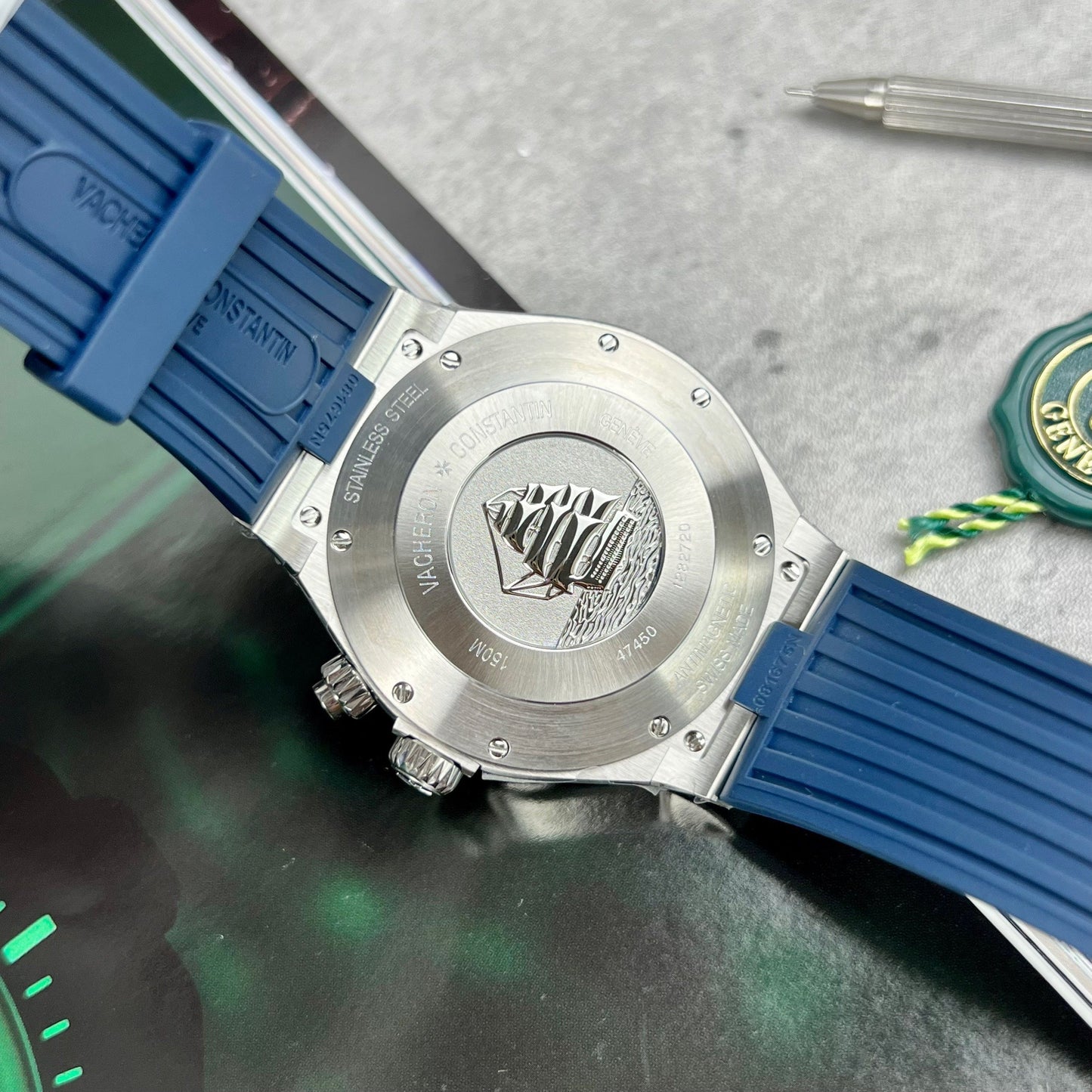 Vacheron Constantin Overseas 47450/000W-9511 TWA Fabbrica 1:1 Best Edition Blue Dial Rubber cinturino