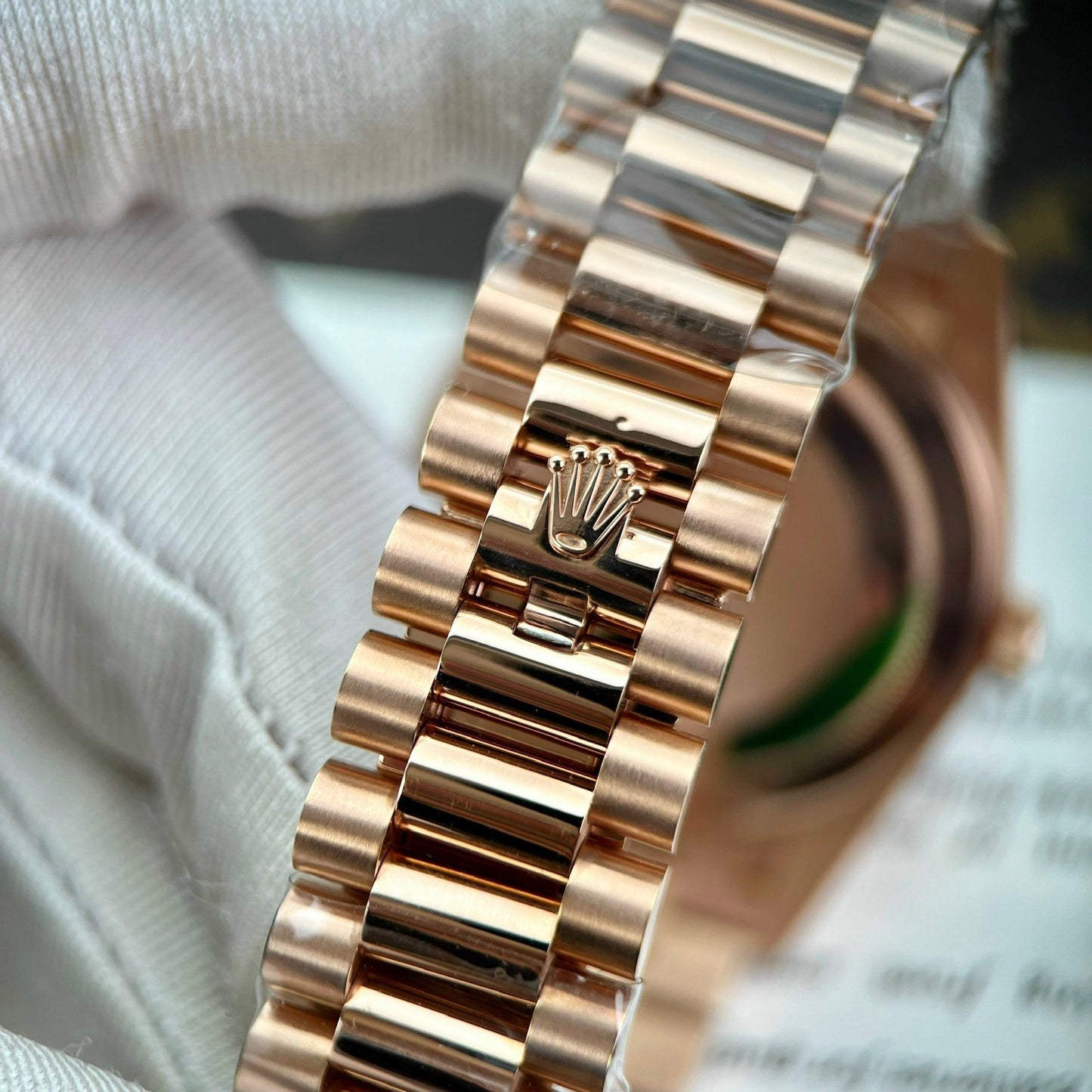 Rolex Day Date m228235-0036 custom 18k Everose Oro 1:1 edizione migliore GM Fabbrica Moissanite quadrante