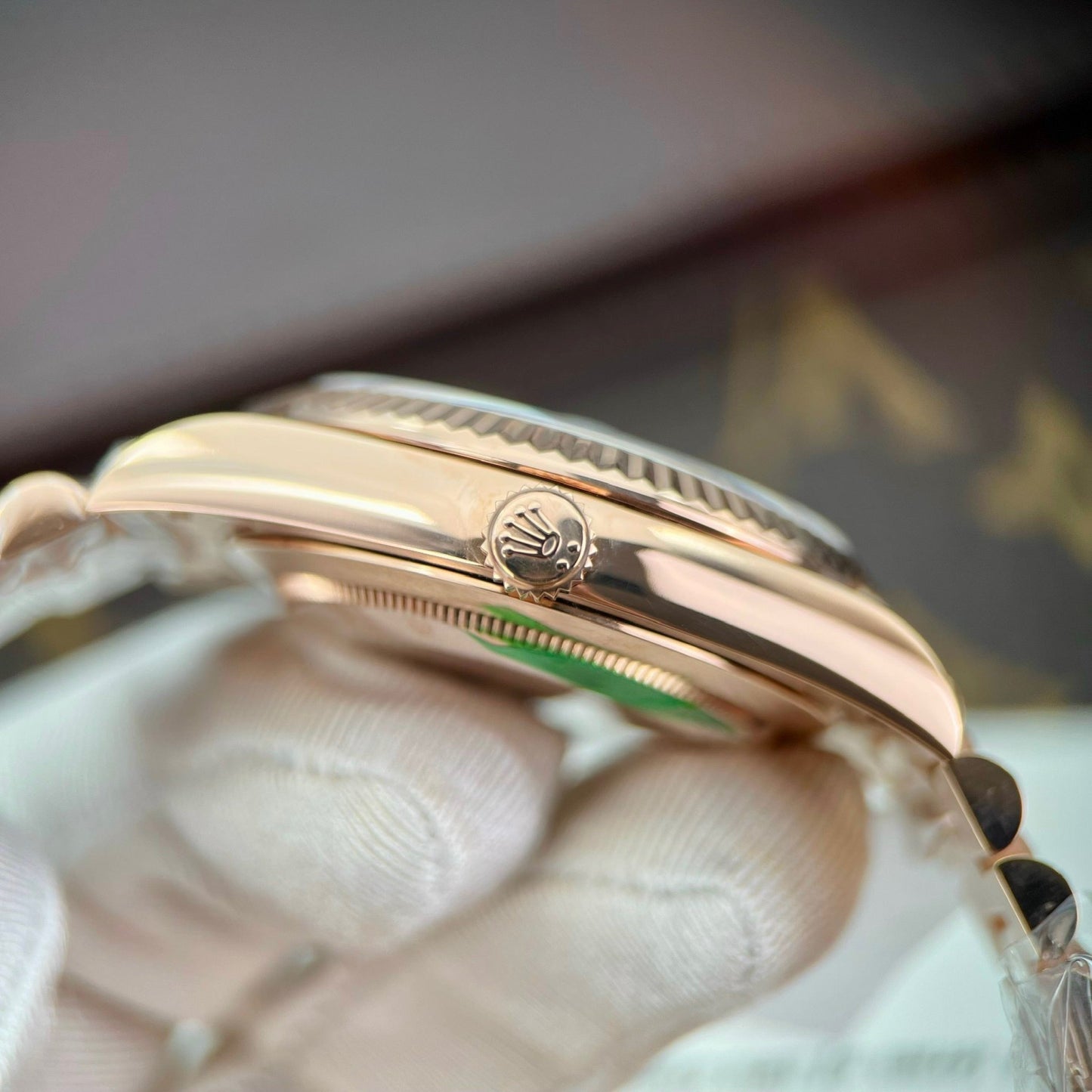 Rolex Day Date m228235-0036 custom 18k Everose Oro 1:1 edizione migliore GM Fabbrica Moissanite quadrante