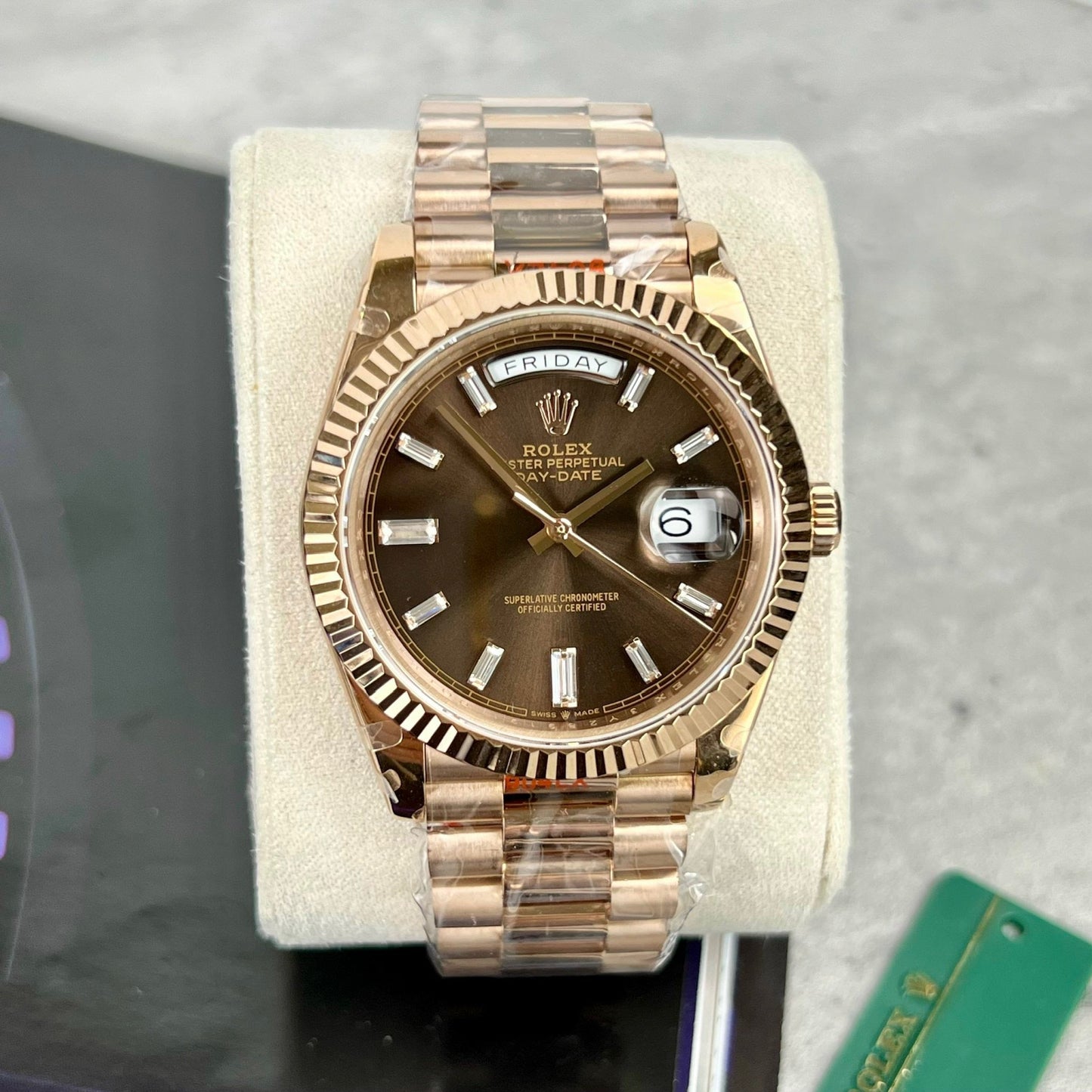 Rolex Day Date M228235-0003 1:1 edizione migliore GM Fabbrica V3 Chocolate quadrante Counterweight Versione