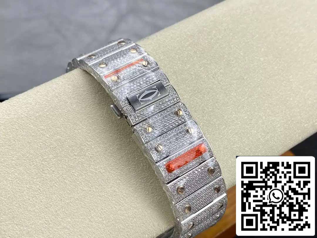 Santos De Cartier Diamond Watches Numeric Rosa Oro quadrante 1:1 edizione migliore AMG Fabbrica Swarovski Stone