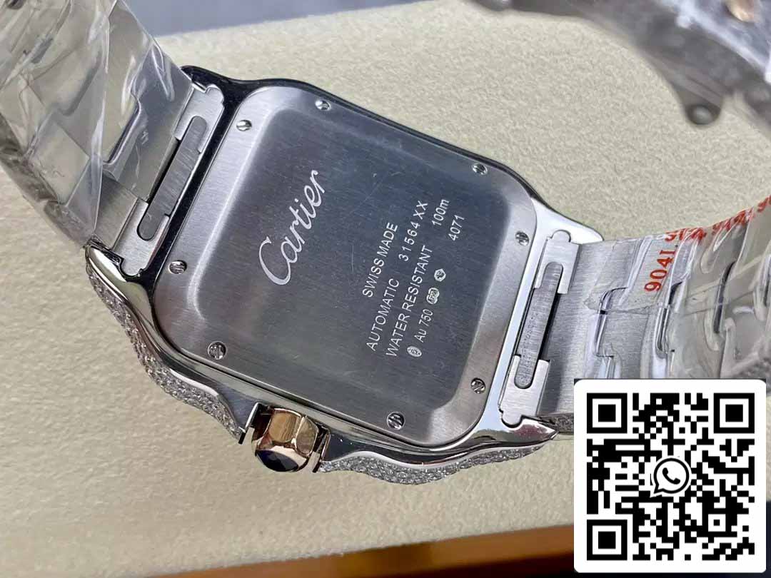 Santos De Cartier Diamond Watches Numeric Color Rosa Oro quadrante 1:1 edizione migliore AMG Fabbrica Swarovski Stone