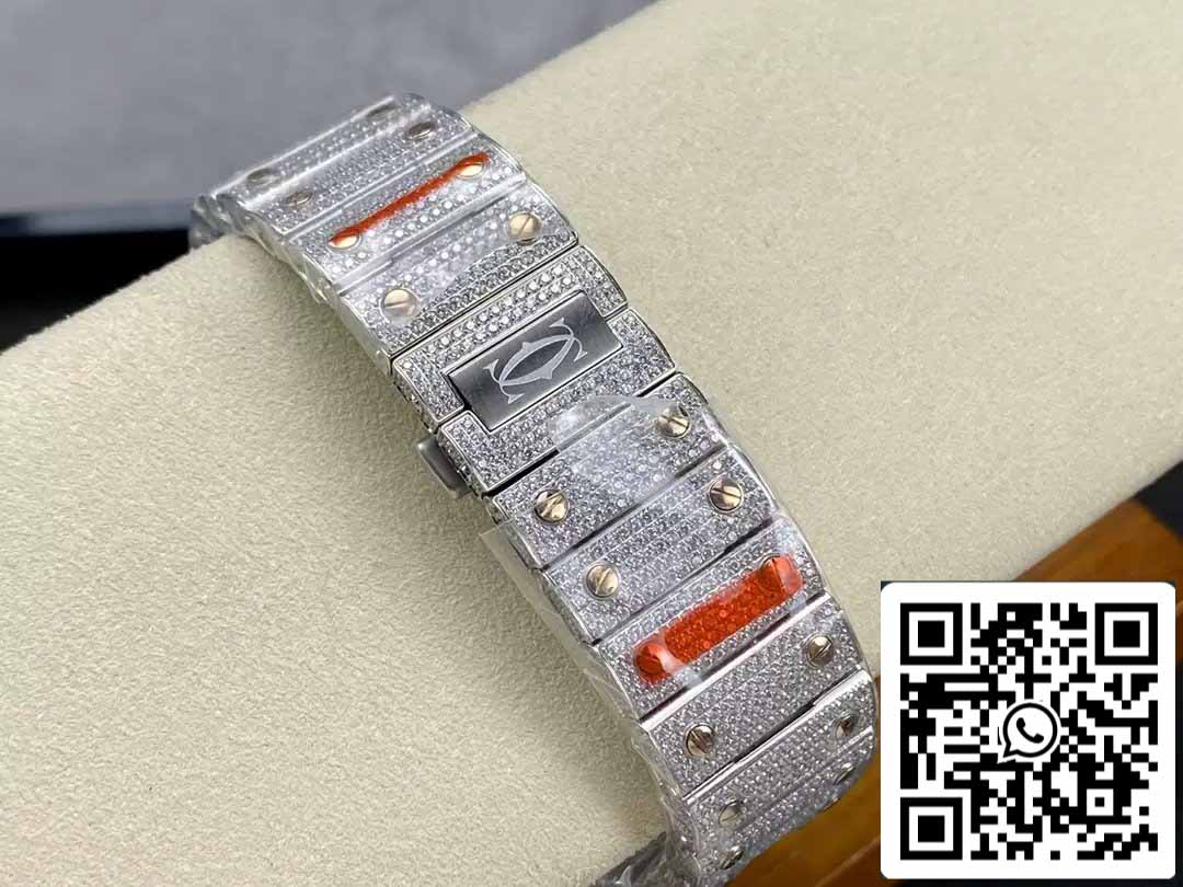 Santos De Cartier Diamond Watches Numeric Color Rosa Oro quadrante 1:1 edizione migliore AMG Fabbrica Swarovski Stone