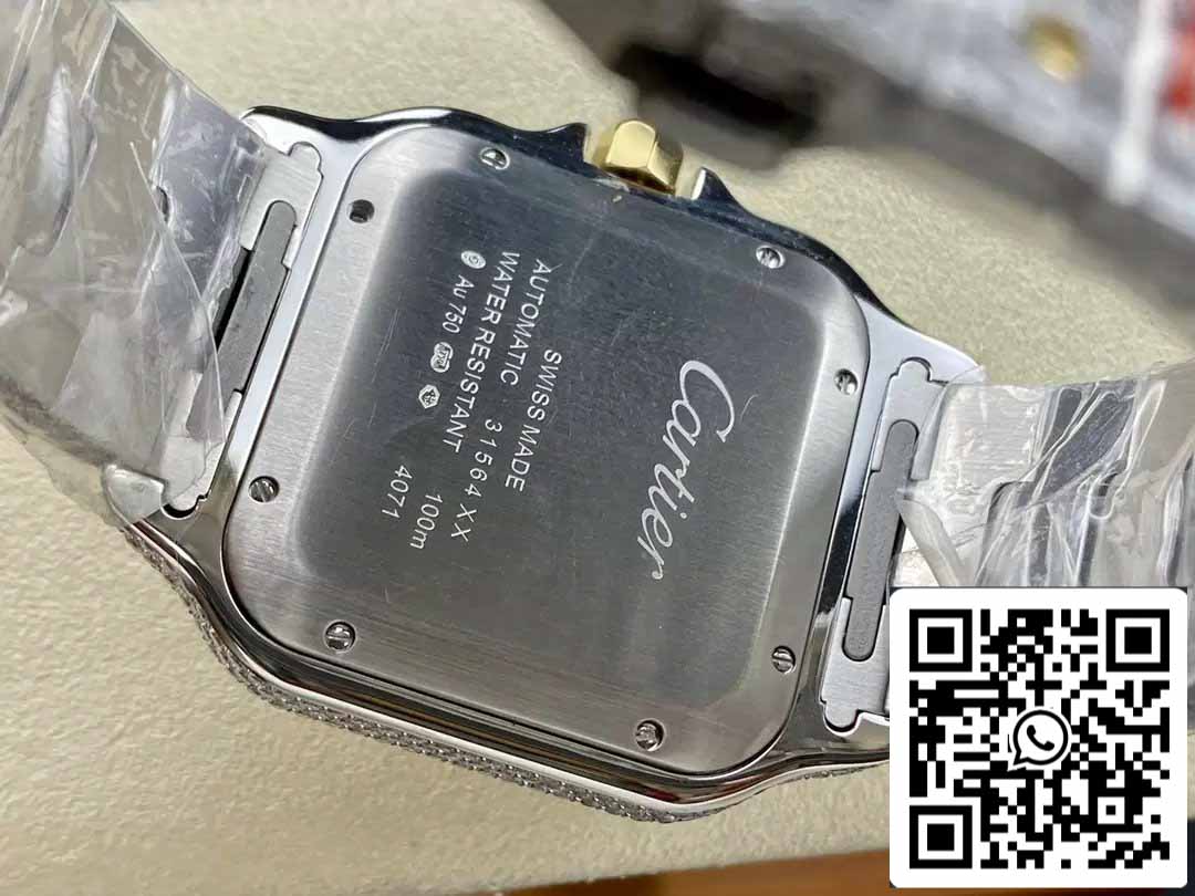 Santos De Cartier Diamante Numérico Cor quadrante Amarelo Oro 1:1 edizione melhor AMG Fabbrica Swarovski Stone