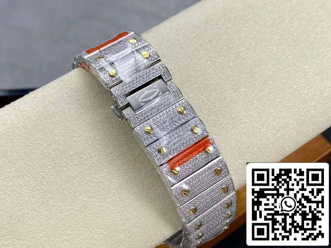Santos De Cartier Diamond Numeric quadrante Yellow Oro 1:1 edizione migliore AMG Fabbrica Swarovski Stone