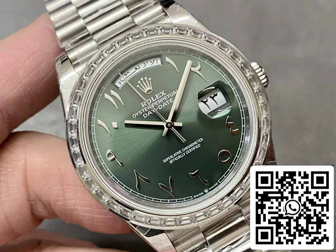 Rolex Day Date 40 M228236 Árabe quadrante verde 1:1 edizione melhor GM Fabbrica V3 Contrapeso Versão