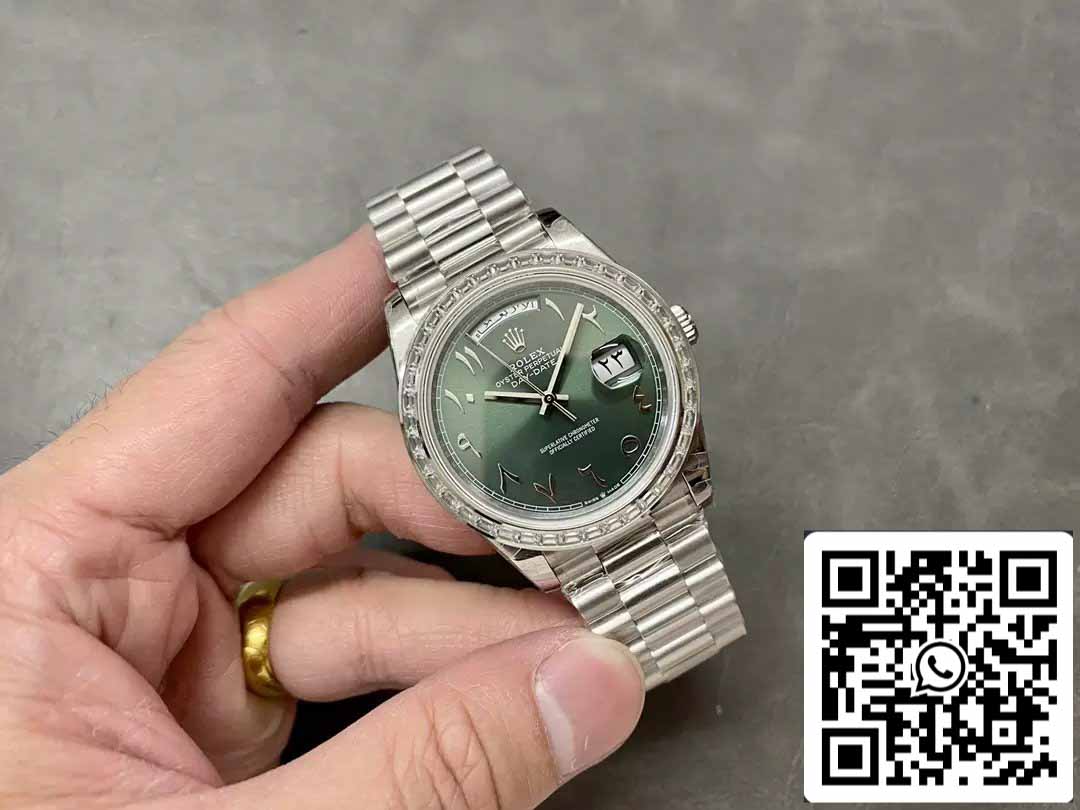 Rolex Day Date 40 M228236 Árabe quadrante verde 1:1 edizione melhor GM Fabbrica V3 Contrapeso Versão