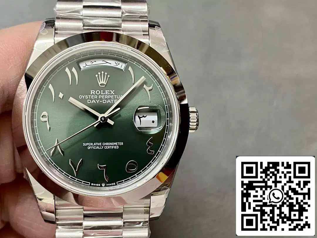 Rolex Day Date 40 M228206-0048 Arabic quadrante verde 1:1 edizione migliore GM Fabbrica V3 Counterweight Versione