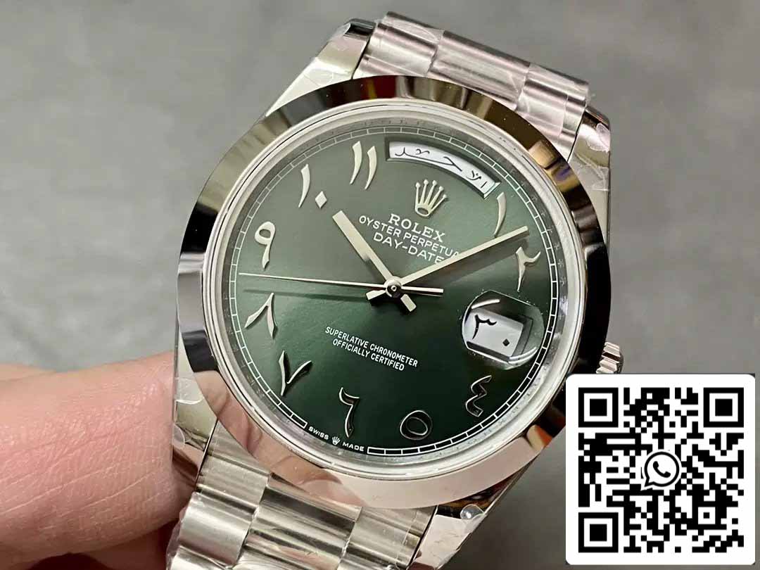Rolex Day Date 40 M228206-0048 Arabic quadrante verde 1:1 edizione migliore GM Fabbrica V3 Counterweight Versione