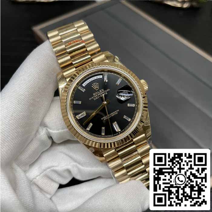Rolex Day Date 40 M228238 -0004 Nero Diamond quadrante 1:1 edizione migliore GM Fabbrica V3 Counterweight Versione
