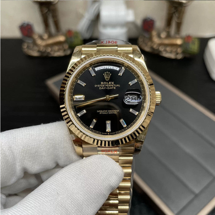Rolex Day Date 40 M228238 -0004 Nero Diamond quadrante 1:1 edizione migliore GM Fabbrica V3 Counterweight Versione