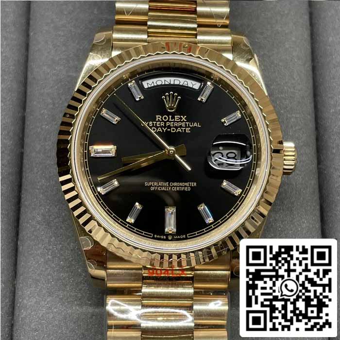 Rolex Day Date 40 M228238 -0004 Nero Diamond quadrante 1:1 edizione migliore GM Fabbrica V3 Counterweight Versione