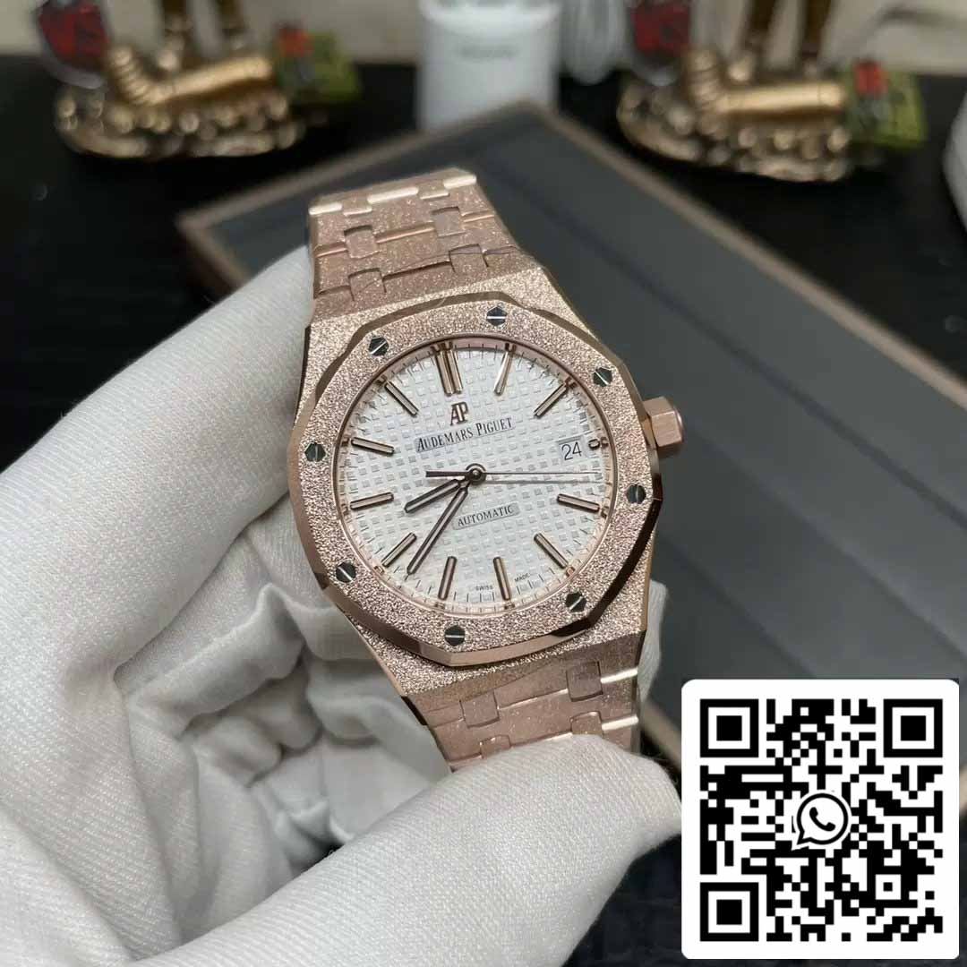 Audemars Piguet 15454OR.GG.1259OR.01 Frost Oro 1:1 edizione migliore APS Fabbrica quadrante bianco Rosa Oro