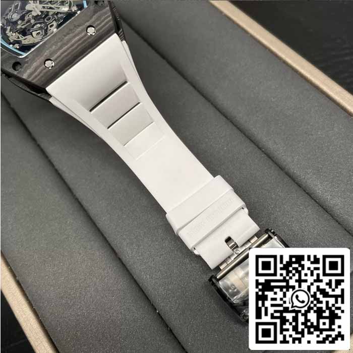 RICHARD MILLE  RM055 NTPT fibra di carbonio 1:1 edizione migliore BBR Fabbrica [V3] Bianco Gomma cinturino