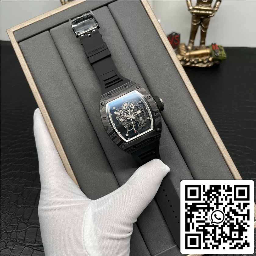 RICHARD MILLE RM055 NTPT fibra de carbono 1:1 edição melhor BBR Fabbrica [V3] Nero Gomma cinturino