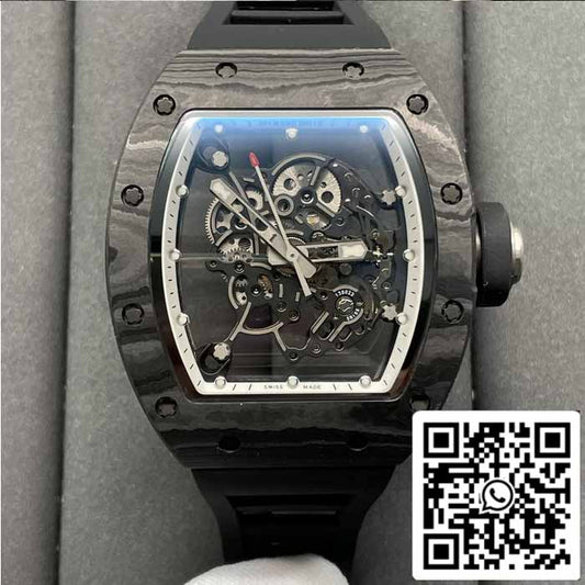 RICHARD MILLE  RM055 NTPT fibra di carbonio 1:1 edizione migliore BBR Fabbrica [V3] Nero Gomma cinturino
