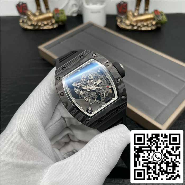 RICHARD MILLE RM055 NTPT fibra de carbono 1:1 edição melhor BBR Fabbrica [V3] Nero Gomma cinturino