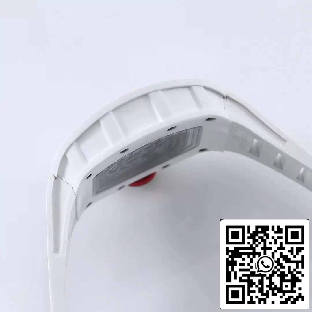 RICHARD MILLE  RM055 ceramica Cassa 1:1 edizione migliore BBR Fabbrica [V3] Bianco Gomma cinturino
