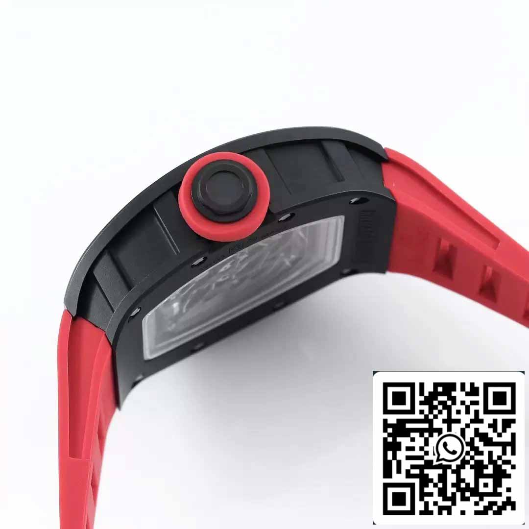 BBR Fabbrica [V3] RICHARD MILLE  RM055 RM-055 Nero ceramica Cassa Red Gomma cinturino