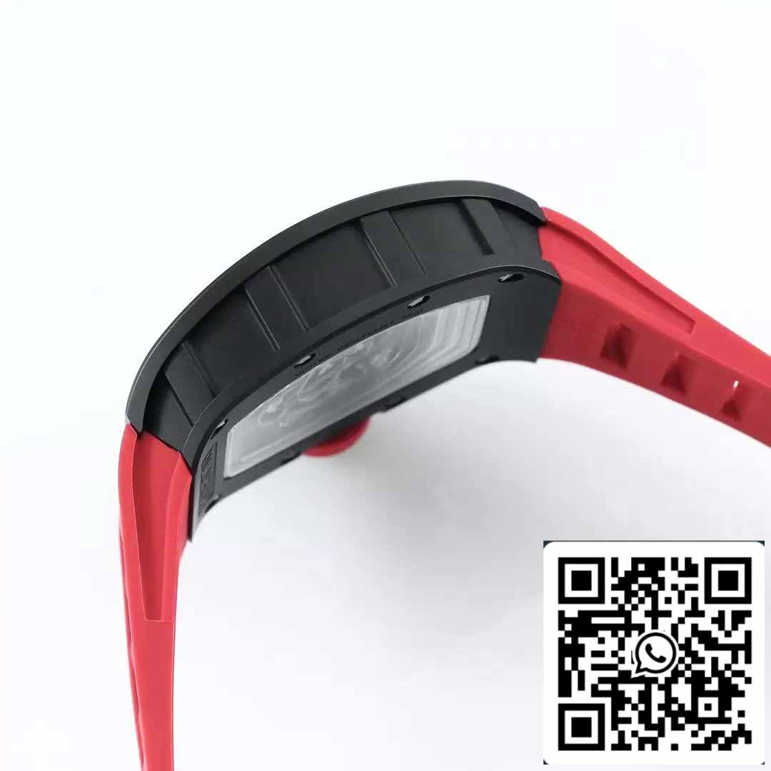 BBR Fabbrica [V3] RICHARD MILLE  RM055 RM-055 Nero ceramica Cassa Red Gomma cinturino