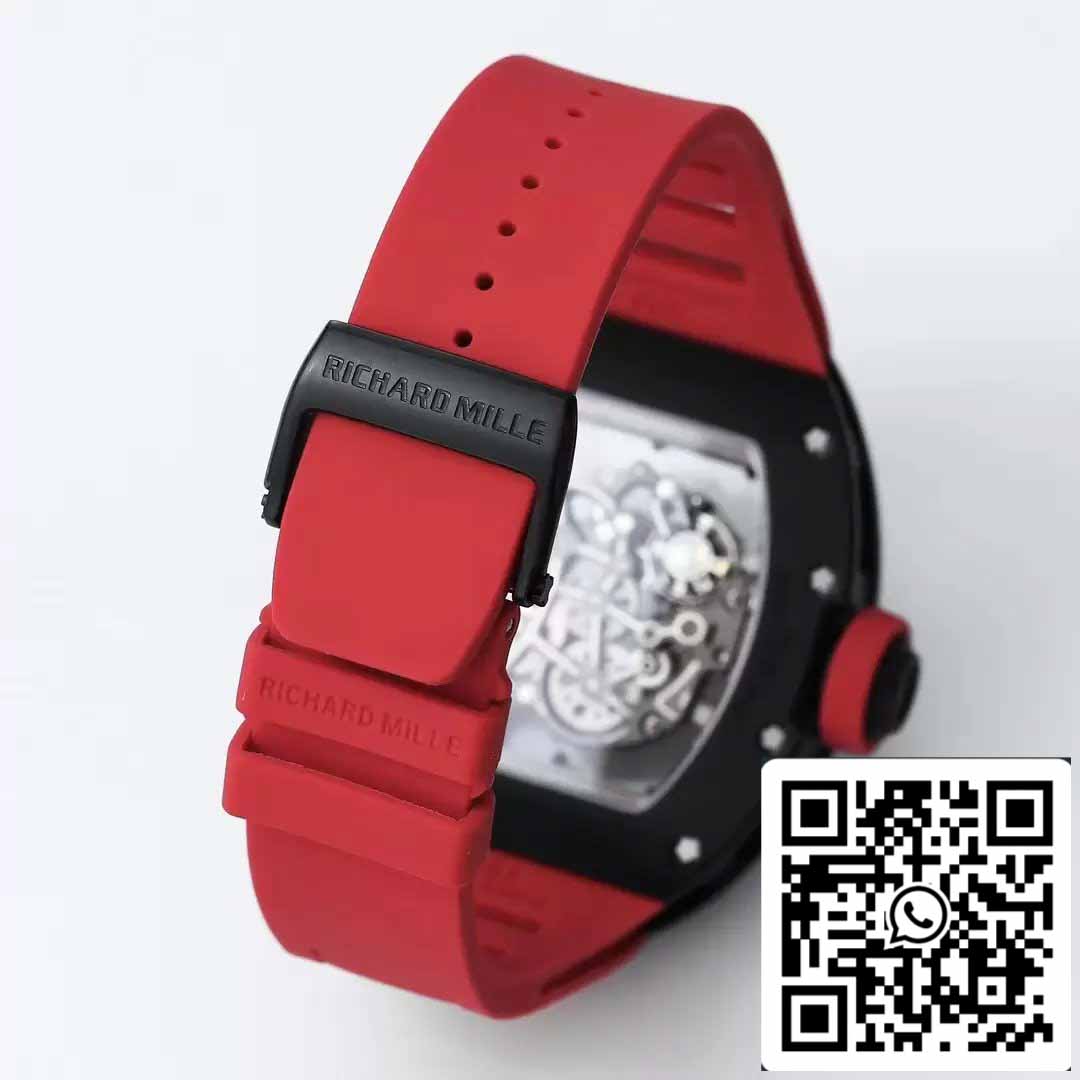 BBR Fabbrica [V3] RICHARD MILLE  RM055 RM-055 Nero ceramica Cassa Red Gomma cinturino