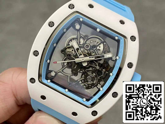 RICHARD MILLE  RM055 ceramica Cassa 1:1 edizione migliore BBR Fabbrica [V3] Blu Gomma cinturino
