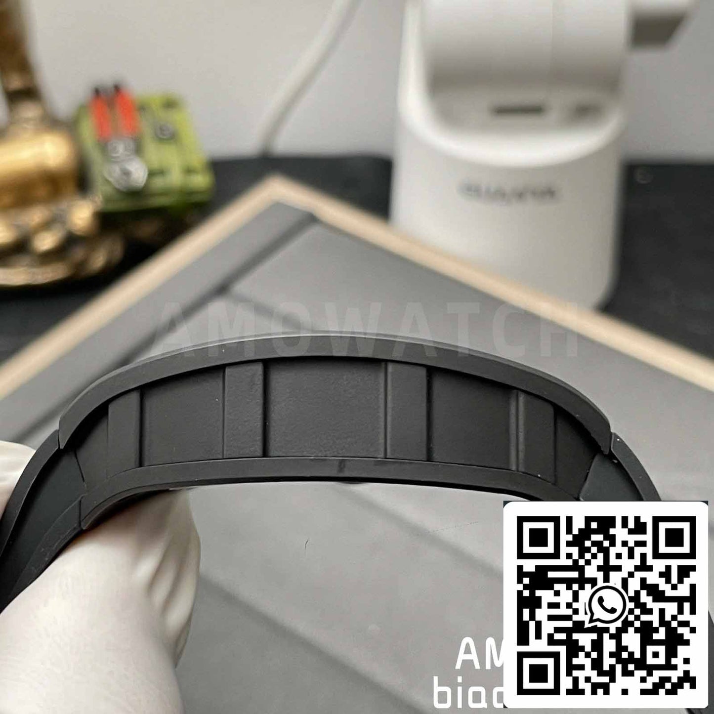 BBR Fabbrica [V3] RICHARD MILLE  RM055 RM-055 Nero ceramica Cassa Nero Gomma cinturino