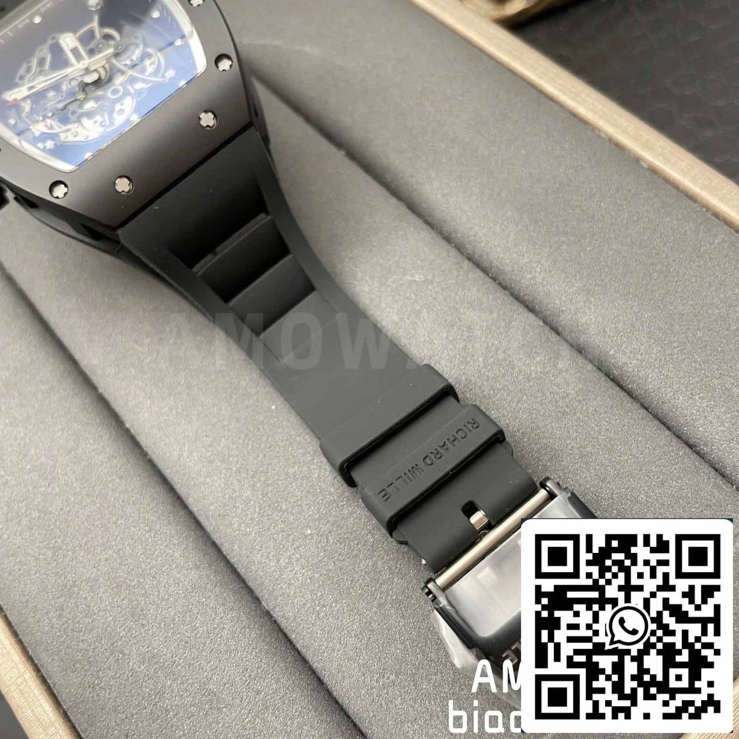 BBR Fabbrica [V3] RICHARD MILLE  RM055 RM-055 Nero ceramica Cassa Nero Gomma cinturino