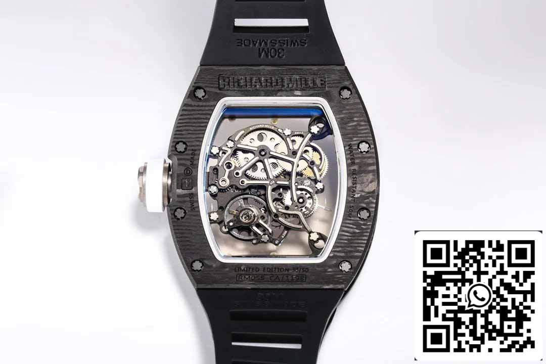 BBR Fabbrica [V3] RICHARD MILLE  RM055 RM-055 NTPT fibra di carbonio Cassa Gomma cinturino