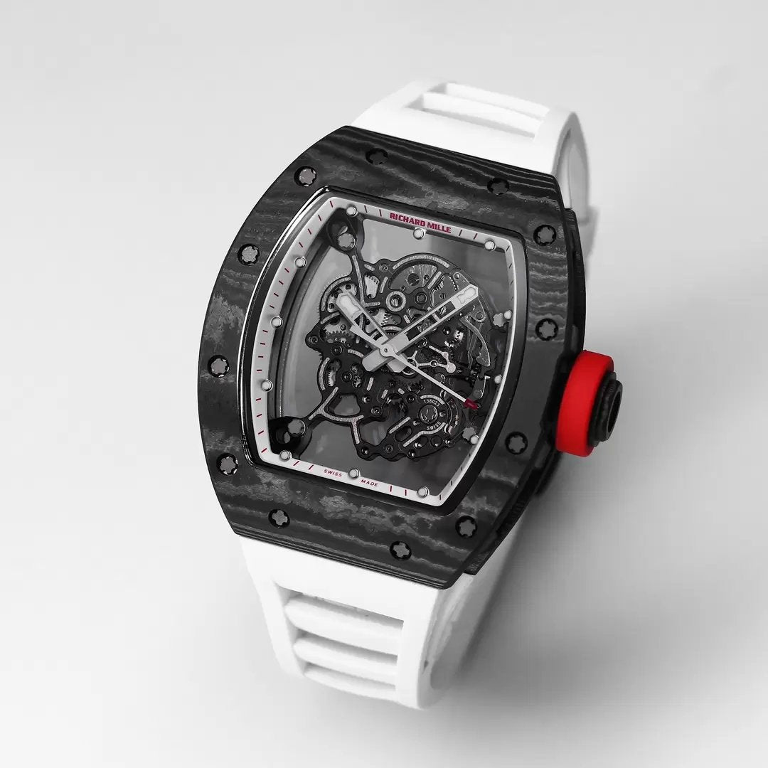 RICHARD MILLE RM055 Original redesenhado 1:1 edizione migliore BBR Fabbrica 2024 Bianco cinturino 