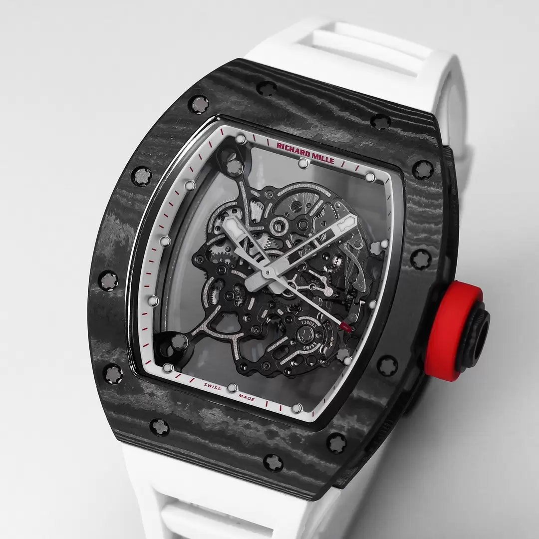 RICHARD MILLE RM055 Original redesenhado 1:1 edizione migliore BBR Fabbrica 2024 Bianco cinturino 
